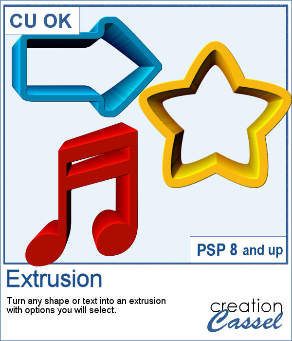 Extrusion script for PaintShop Pro