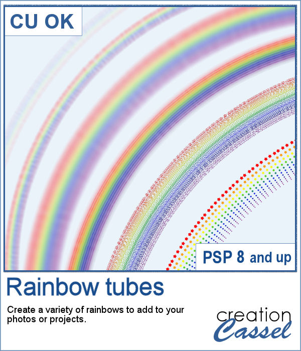 Rainbow picture tubes for PaintShop Pro