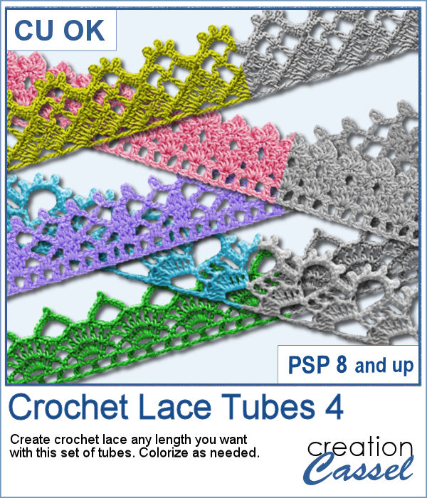Crochet Lace Edge picture tubes for PaintShop Pro