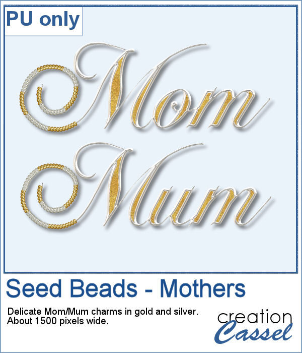 Mom Mum charms in gold and silver