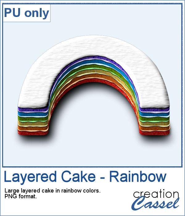 Rainbow Layered Cake in PNG format