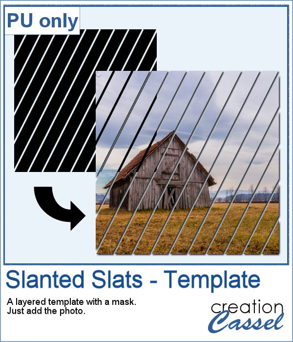 Slanted Slats template for PaintShop Pro