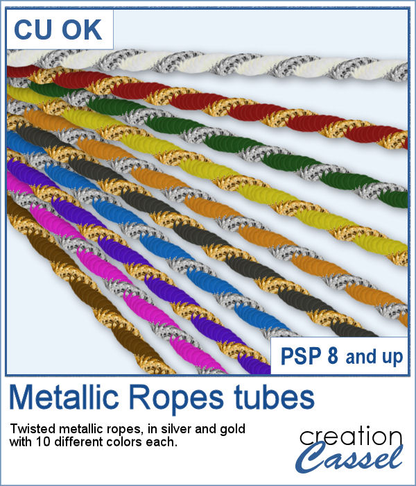 Metallic Ropes PIcture Tubes for PaintShop Pro