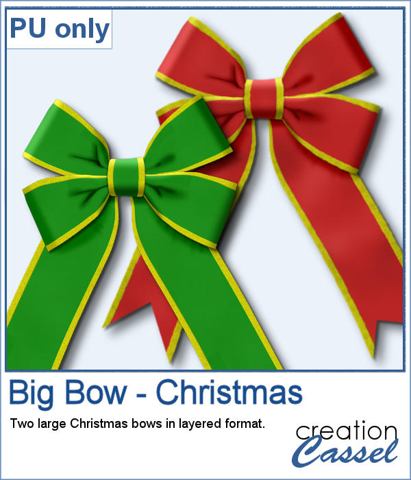 Big Bow for PaintShop Pro in Christmas colors