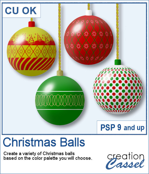 Christmas Balls script for PaintShop Pro