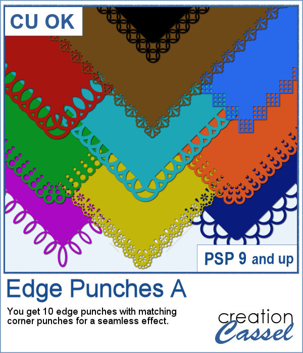 Edge punches for PaintShop Pro