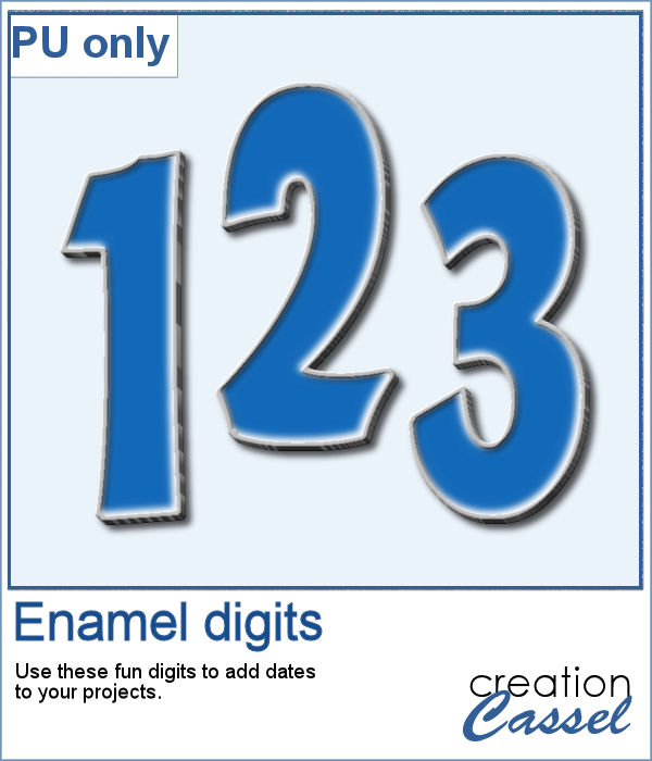 Enamel digits in png format