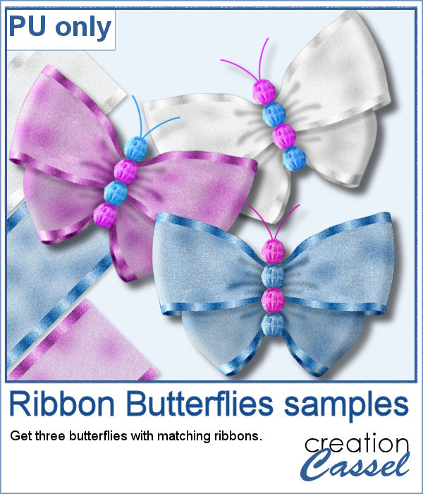 Ribbon Butterflies in PNG format