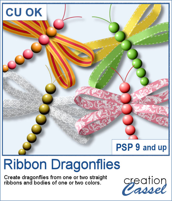 Ribbon Dragonflies script for PaintShop Pro