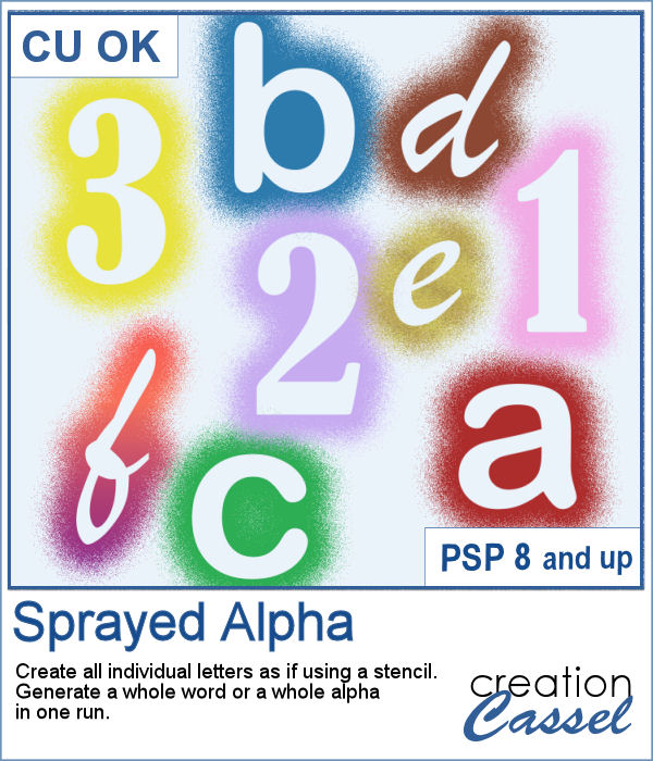 Sprayed Alpha script for PaintShop Pro