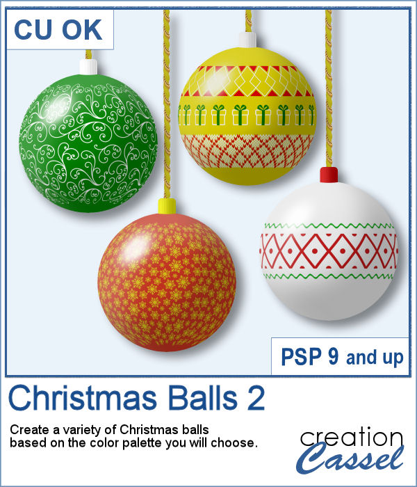 Christmas Balls script for PaintShop Pro