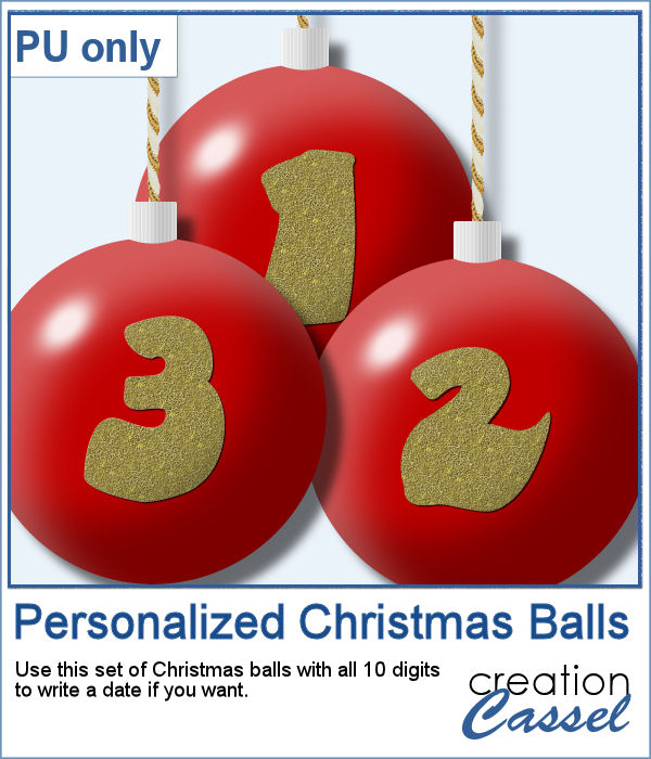 Digit Christmas balls in png format