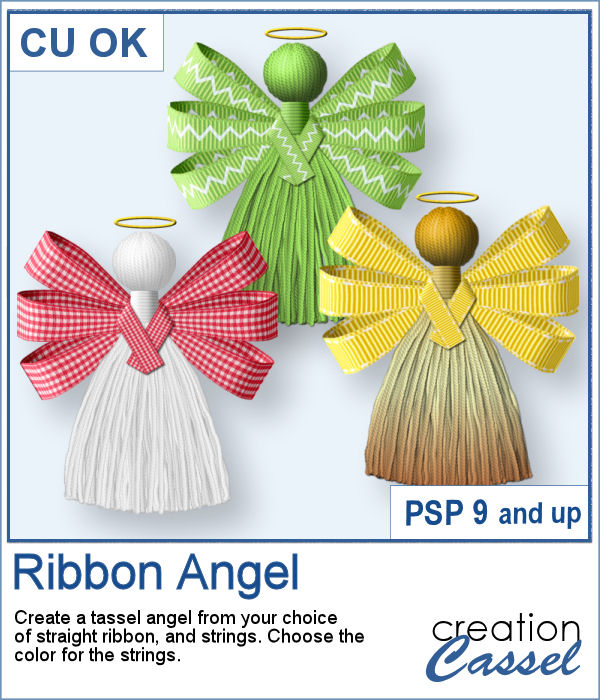 Ribbon tassel angels script for PaintShop Pro