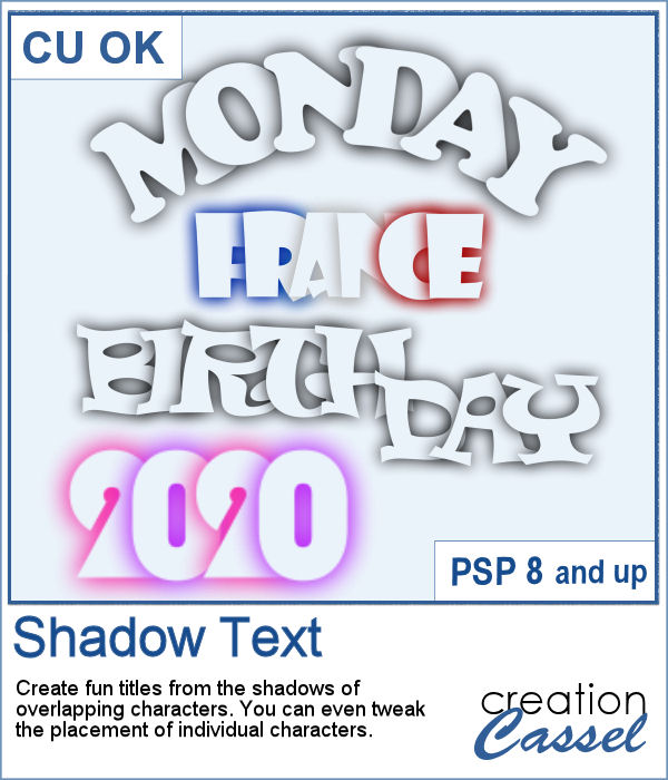 Shadow Text script for PaintShop Pro