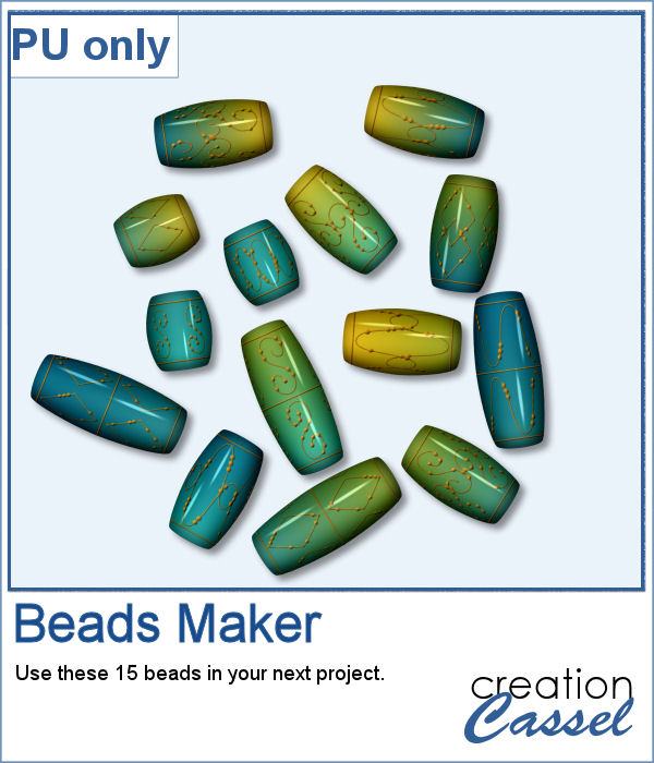 Decorated beads in png format