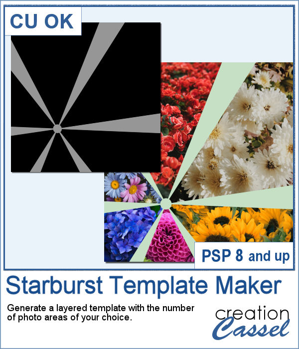 Starburst Template Maker script for PaintShop Pro
