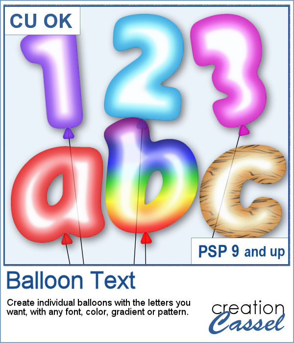 Balloon letters script for PaintShop Pro