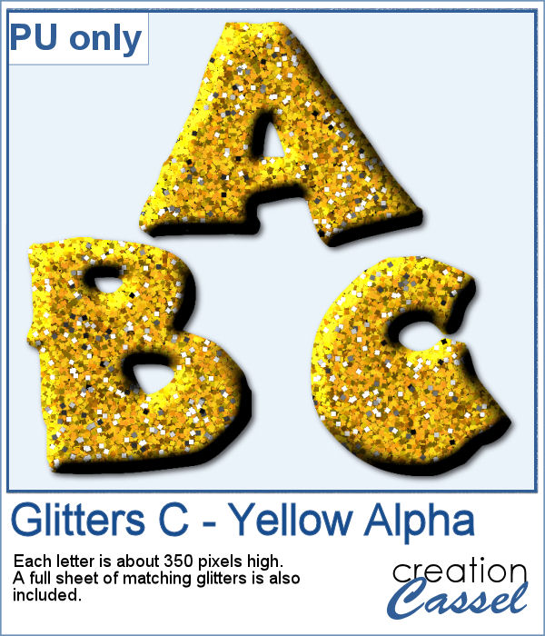 Glittered Alphabet in PNG format