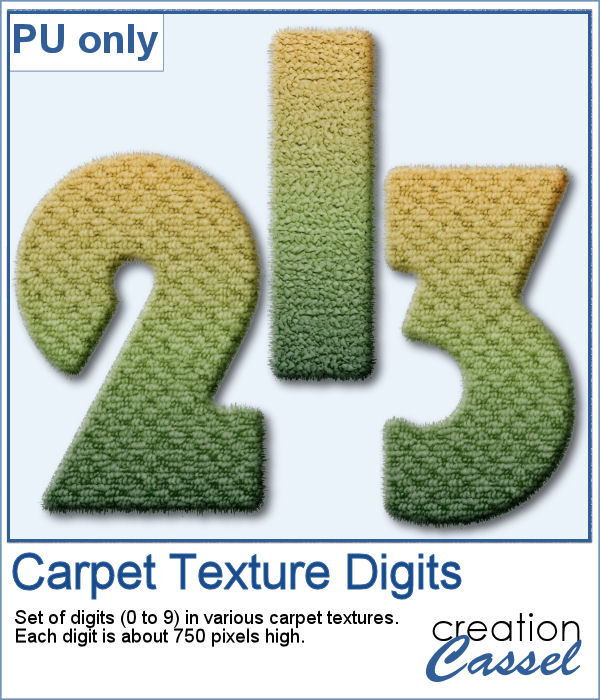 Carpet texture digits in PNG format