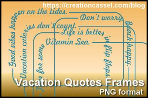 Vacation word frames in png format