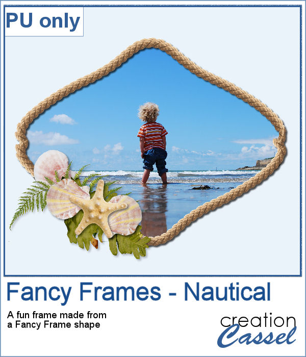 Fancy Frame - nautical theme - PNG format