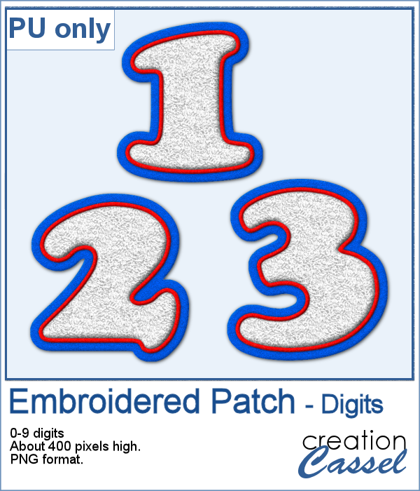 Embroidered patch digits