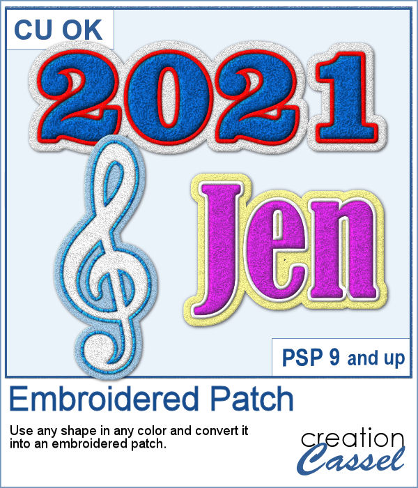 Embroidered Patch script for PaintShop Pro