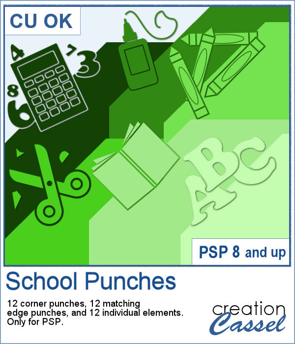 School themed punches for PaintShop Pro