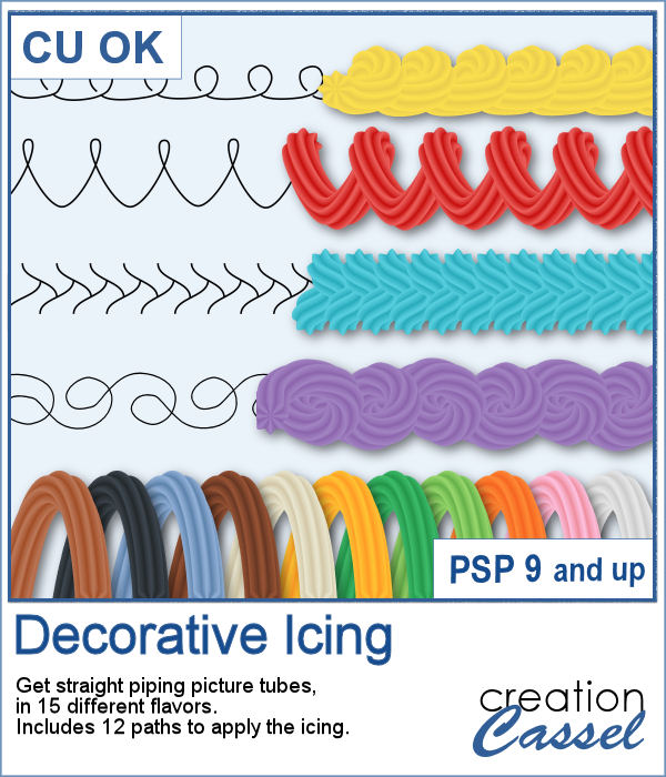 Decorative Icing picture tubes for PaintShop Pro