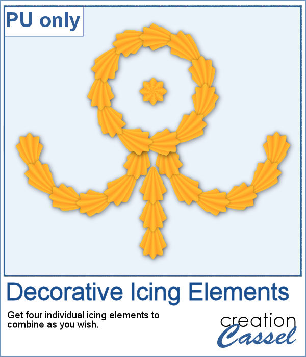 Decorative icing elements in PNG format