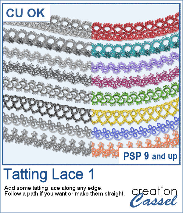 Tatting lace picture tubes for PaintShop Pro