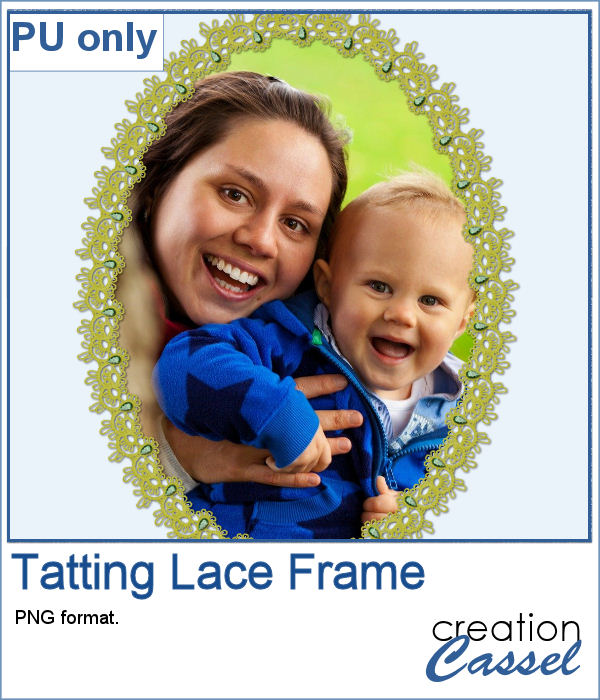 Tatting lace frame in png format