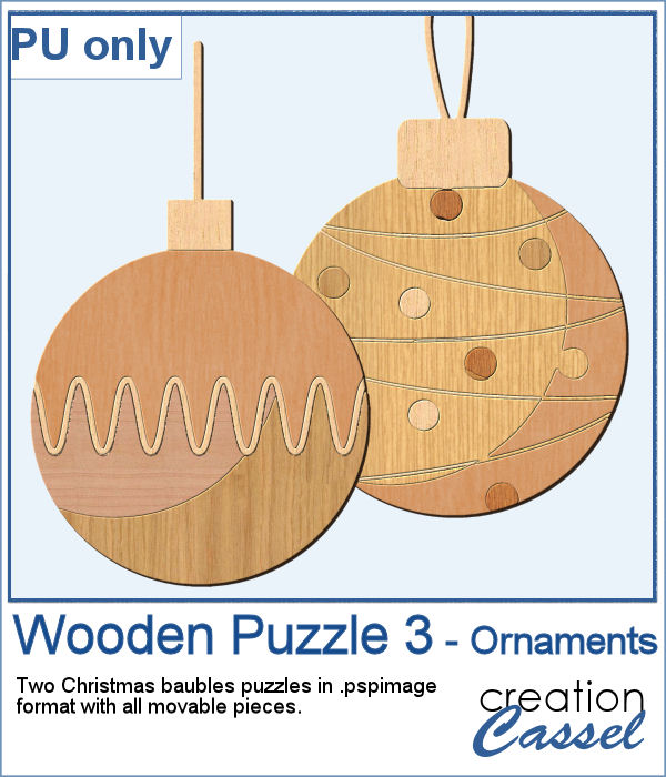 Wooden Christmas bauble puzzles