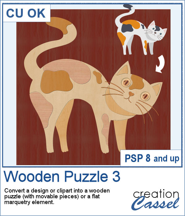 Wooden puzzle script for PaintShop Pro