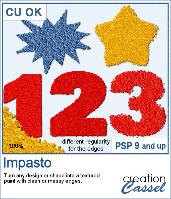 Impasto texture script for PaintShop Pro