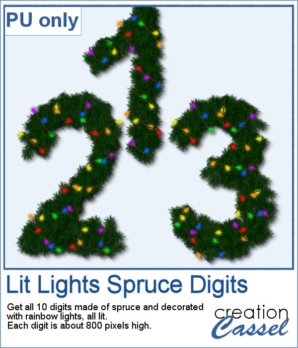 Decorated holiday digits