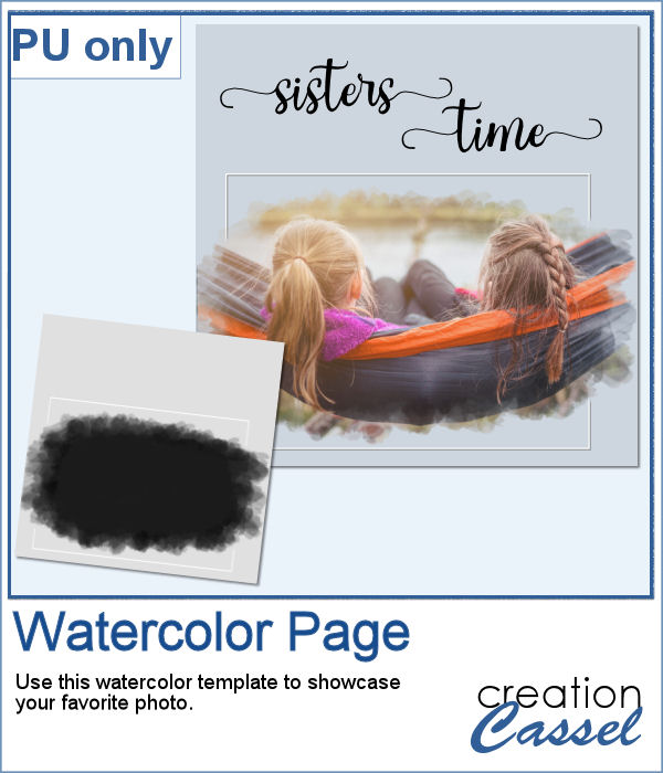 Layered template with watercolor effect for PaintShop Pro
