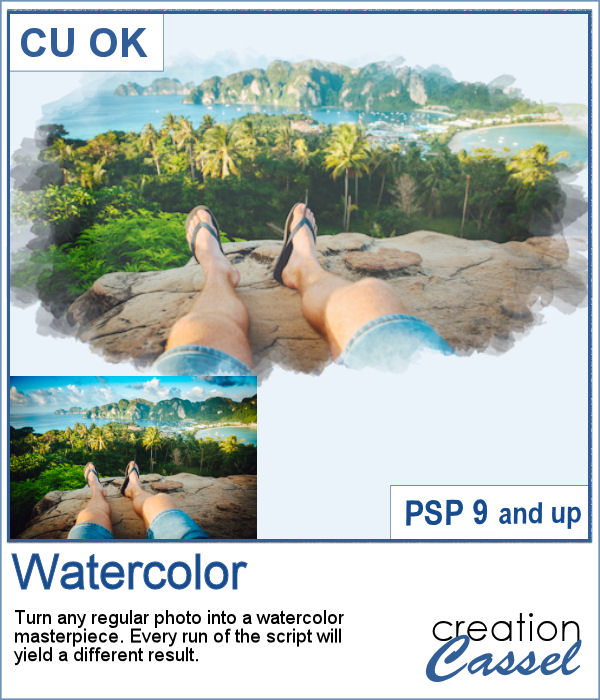 Watercolor effect script for PaintShop Pro