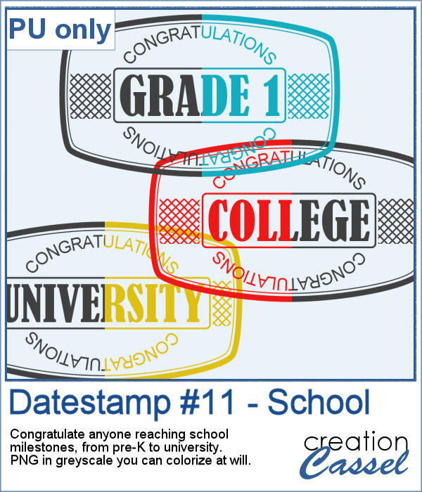 Datestamps for school projects in png format