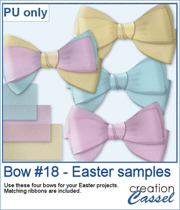 Easter color triple bows in png format