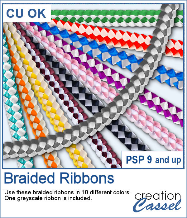 Braided Ribbons picture tubes for PaintShop Pro