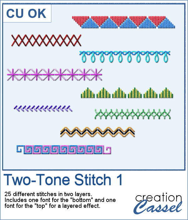 Two Tone stitching font