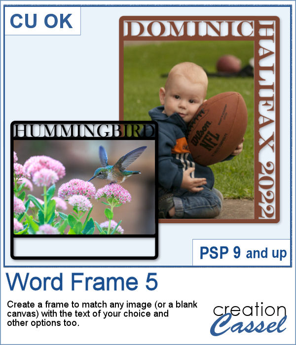 Word Frame script for PaintShop Pro
