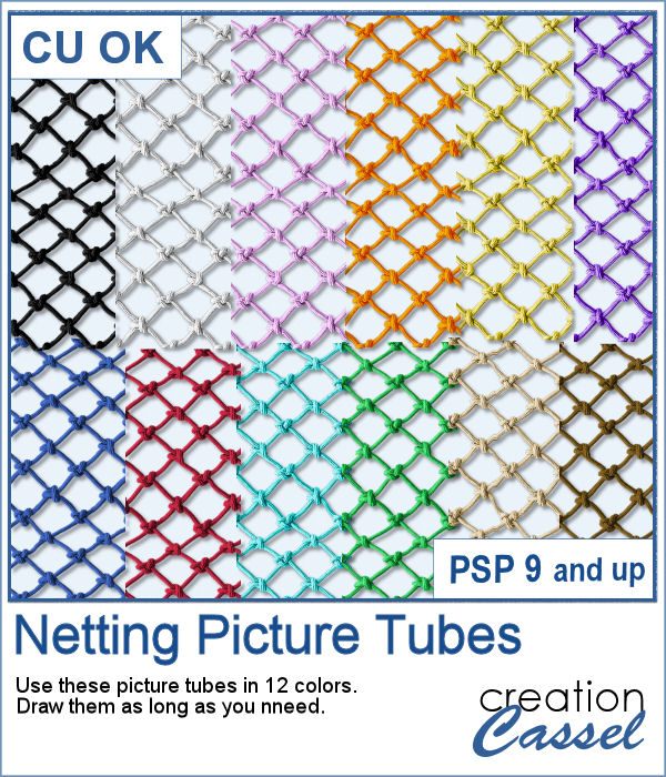Netting picture tubes for PaintShop Pro