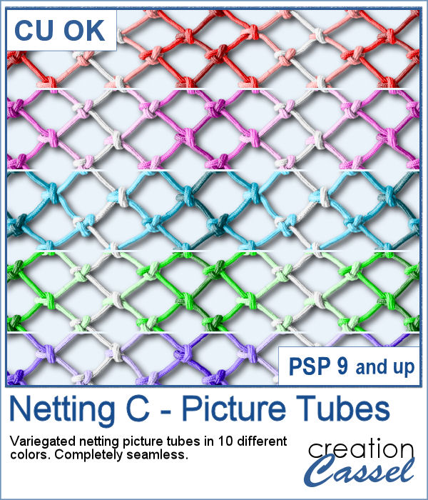 Variegated Netting picture tubes for PaintShop Pro
