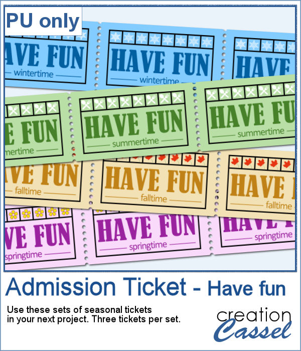 Admission tickets for seasons