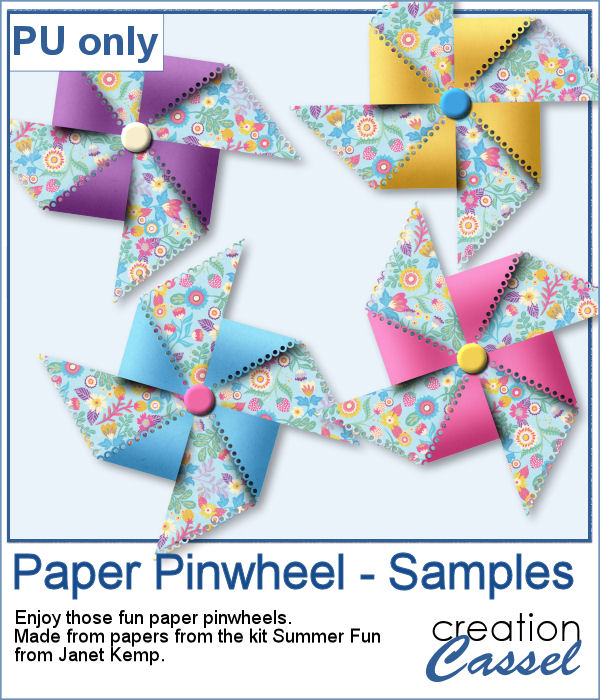 Paper pinwheels in png format