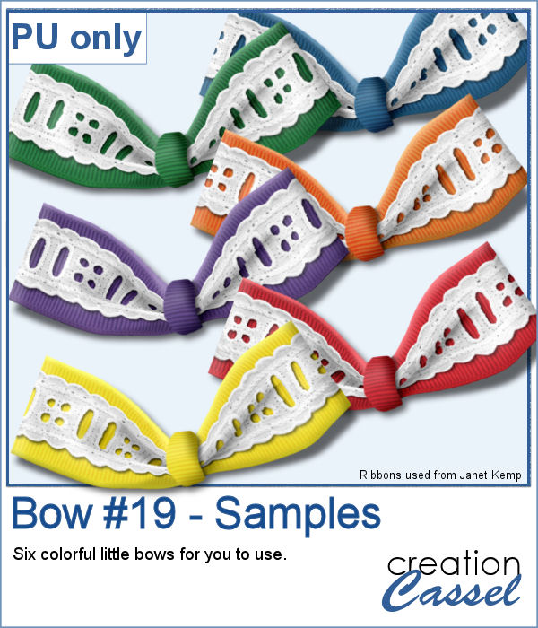 Little bows in colors in PNG format