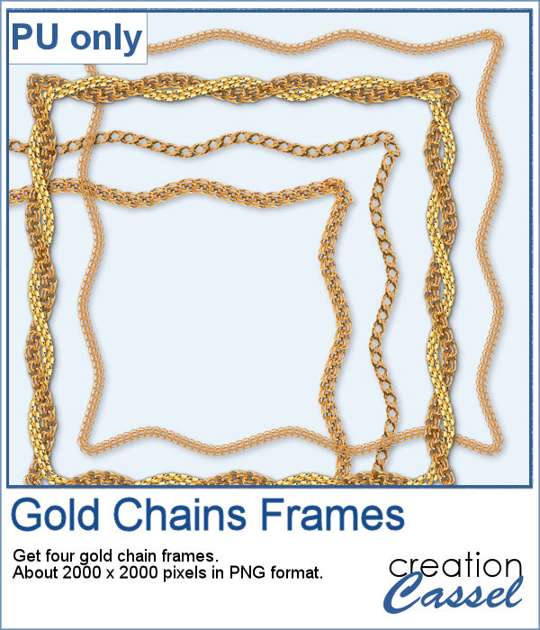 Gold Chain Frames in PNG format