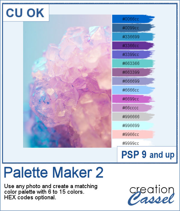 Palette maker tool for PaintShop Pro